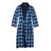 Men's Big & Tall Jersey-Lined Flannel Robe by KingSize in Twilight Plaid (Size M/L)