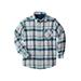 Men's Big & Tall Boulder Creek™ Flannel Shirt by Boulder Creek in Stone Plaid (Size 6XL)