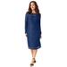 Plus Size Women's Stretch Lace Shift Dress by Jessica London in Evening Blue (Size 34)