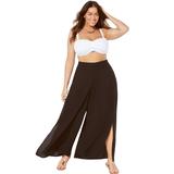 Plus Size Women's Mara Beach Pant with Side Slits by Swimsuits For All in Black (Size 22/24)