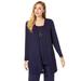 Plus Size Women's Everyday Knit Open Front Cardigan by Jessica London in Navy (Size 30/32)