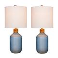 "Cory Martin Pair Of 26"" Frosted Blue Glass Table Lamp - Fangio Lighting W-5158BL-2pk"