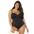 Plus Size Women's Crochet Underwire One Piece Swimsuit by Swimsuits For All in Black (Size 26)