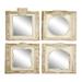 Set Of 4 Brown Wood Vintage Wall Mirror by Quinn Living in Brown