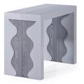 Table Console extensible Ariel Laquée Gris & Chêne Gris - Bois / Gris