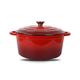 Cast Iron Round Casserole Dishes with Lids Oven Proof - Dutch Oven Cast Iron Capacity 6.7 Liter Size 28cm (Red)