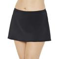 Plus Size Women's Chlorine Resistant A-line Swim Skirt by Swimsuits For All in Black (Size 32)