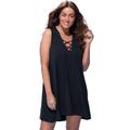 Plus Size Women's Fiona V-Neck Cover Up Dress by Swimsuits For All in Black (Size 22/24)