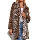 Raylans Women's Vintage Leopard Faux Fur Winter Warm Long Outwear Coat