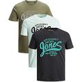 JACK & JONES Jack and Jones Men's Regular T-Shirt, Pack of 3, Regular fit mix 4, 3XL