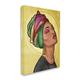 Stupell Industries Glamour Woman Portrait Fashion Cosmetics & Headwrap by Marcus Prime - Graphic Art on Canvas in Yellow | Wayfair af-947_cn_24x30