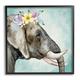 Stupell Industries 49_Elephant Safari Animal Purple Yellow Boho Floral Crown Stretched Canvas Wall Art By ND Art in Brown | Wayfair ai-792_fr_12x12
