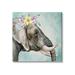 Stupell Industries 49_Elephant Safari Animal Purple Yellow Boho Floral Crown Stretched Canvas Wall Art By ND Art, in Blue | Wayfair ai-792_cn_24x24