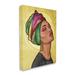 Stupell Industries Glamour Woman Portrait Fashion Cosmetics & Headwrap by Marcus Prime - Graphic Art on Canvas in Yellow | Wayfair af-947_cn_30x40