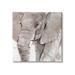 Stupell Industries 9_Elephant Trunk Animal Portrait Grey Wrinkles Small Husks Stretched Canvas Wall Art By Annie Warren in Gray/Green | Wayfair