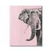 Stupell Industries 26_Simple Elephant Large Tusked Safari Animal Rustic Pink Stretched Canvas Wall Art By Patricia Pinto in Gray/Green | Wayfair