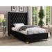 Everly Quinn Joclynn Solid Wood Tufted Low Profile Platform Bed Upholstered/Velvet in Black | 56 H x 50 W x 74 D in | Wayfair