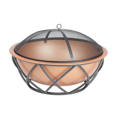 Barzelonia Round Copper Look Fire Pit by Fire Sense in Copper