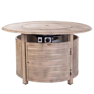 Thatcher Round Aluminum LPG Fire Pit in Driftwood by Fire Sense in Driftwood