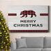 The Holiday Aisle® Merry Christmas Bear Premium Gallery Wrapped Canvas - Ready To Hang Metal in Black/Blue/Green | 48 H x 32 W x 1 D in | Wayfair