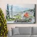 The Holiday Aisle® Holiday Vacation II Premium Gallery Wrapped Canvas - Ready To Hang Metal in Black/Blue/Green | 48 H x 32 W x 1 D in | Wayfair
