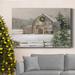 The Holiday Aisle® Winter Barn Premium Gallery Wrapped Canvas - Ready To Hang Canvas, Solid Wood in Black/Blue/Green | 40 H x 60 W x 1 D in | Wayfair