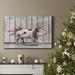 The Holiday Aisle® Barn Festivities III Premium Gallery Wrapped Canvas - Ready To Hang Metal in Black/Blue/Green | 48 H x 32 W x 1 D in | Wayfair