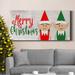 The Holiday Aisle® Christmas Elf Couple Premium Gallery Wrapped Canvas - Ready To Hang Canvas, in Black/Blue/Green | 16 H x 8 W x 1 D in | Wayfair