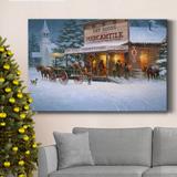 The Holiday Aisle® Christmas Wishes Premium Gallery Wrapped Canvas - Ready To Hang Metal in Blue | 48 H x 32 W x 1 D in | Wayfair