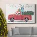 The Holiday Aisle® Retro Winter Celebration Collection A Premium Gallery Wrapped Canvas - Ready To Hang Metal in Black/Blue/Green | Wayfair