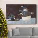 The Holiday Aisle® Night Ride Premium Gallery Wrapped Canvas - Ready To Hang Metal in Blue/Green/Red | 60 H x 40 W x 1 D in | Wayfair
