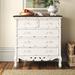 Kelly Clarkson Home Liliana Solid Wood 5 - Drawer Accent Chest Wood in Brown/White | 35 H x 33.1 W x 15.4 D in | Wayfair