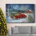 The Twillery Co.® Christmas Delivery Premium Gallery Wrapped Canvas - Ready To Hang Metal in Blue/Red/White | 40 H x 60 W x 1 D in | Wayfair