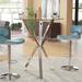 Wrought Studio™ Craig-Luka Pub Table in Chrome Glass/Metal in Gray | 41.25 H x 35 W x 35 D in | Wayfair 97738BDA02F648DE8B6EF6A6A9C82085