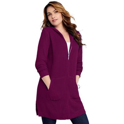 Plus Size Women's Mega-Length Thermal Hoodie. by R...