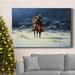 The Holiday Aisle® Bringing Christmas Home Premium Gallery Wrapped Canvas - Ready To Hang Canvas, Solid Wood in Blue | 12 H x 8 W x 1 D in | Wayfair