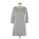 Old Navy Casual Dress - Shift Crew Neck 3/4 Sleeve: Gray Solid Dresses - Women's Size Medium