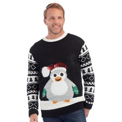 Men's Santa Hat Penguin Ugly Christmas Sweater (Si...