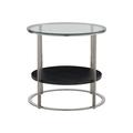 Bernhardt Lafayette Side Table Stainless Steel in Black/Gray | 25 H x 26.13 W x 26.13 D in | Wayfair 408125