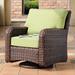Rosecliff Heights Losey Swivel Patio Chair w/ Cushions Wicker/Rattan in Gray | 38.5 H x 33 W x 38 D in | Wayfair B7F8BB0C57B14D6DBCBB9FD6948F2724