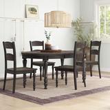 Hebden 5 - Piece Extendable Pine Solid Wood Dining Set Wood in Brown Laurel Foundry Modern Farmhouse® | Wayfair E3F7A6A1B6094DEEA37826F5B23AD54F