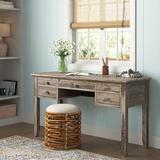 Rosecliff Heights Budworth Solid Wood Desk w/ Built-in Outlets Wood in Gray | 31 H x 56 W x 20 D in | Wayfair D52AC94F386141F0B18A79F23E93031E