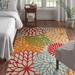 Green/Orange 120 x 0.25 in Indoor/Outdoor Area Rug - Andover Mills™ Miraloma Floral Green/Red/Orange Indoor/Outdoor Area Rug Polypropylene | Wayfair