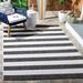 Black/White 91 x 63 x 0.02 in Area Rug - Breakwater Bay Areebah Striped Ivory/Black Area Rug | 91 H x 63 W x 0.02 D in | Wayfair