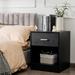 Latitude Run® 1 - Drawer Nightstand Wood in Black | 22 H x 18 W x 17 D in | Wayfair 3EF434C9E5B748BF81DD57D4FC99C2E5