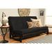 The Twillery Co.® Stratford Full 76" Wide Loose Back Convertible Sofa Wood/Solid Wood in Black | 37 H x 76 W x 31 D in | Wayfair