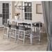 Oxford Garden Travira 7-piece 72-in x 30-in Lite-Core Ash Bar Table & Argento Resin Wicker Bar Stool Set