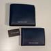 Michael Kors Bags | Michael Kors Harrison Navy Blue Saffiano Leather Wallet W/ Passcase / New | Color: Blue/Red | Size: Os