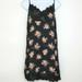 American Eagle Outfitters Dresses | American Eagle Black Floral Lace Trim Slip Dress | Color: Black | Size: M