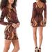 Free People Dresses | Free People Size M Huntress Of Man Tribal Sweater Dress Mini Long Sleeve Boho | Color: Black/Brown | Size: M